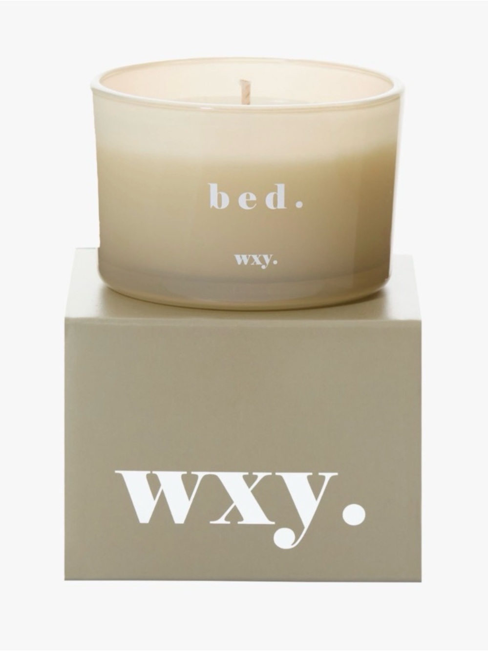 WXY UK Bed Scented Candle warm musk black vanilla beige color new in box gift